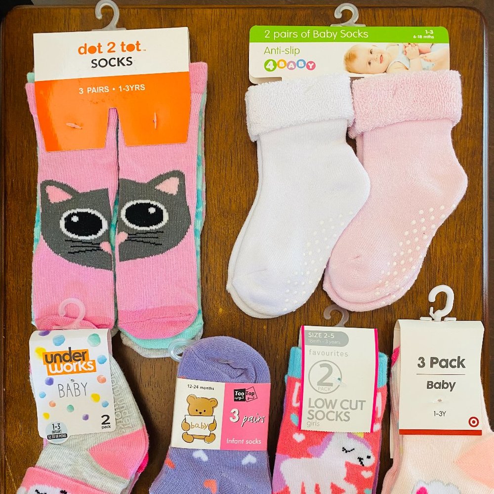 BRAND NEW Baby Toddler Girl 1-3 Years Socks Bundles